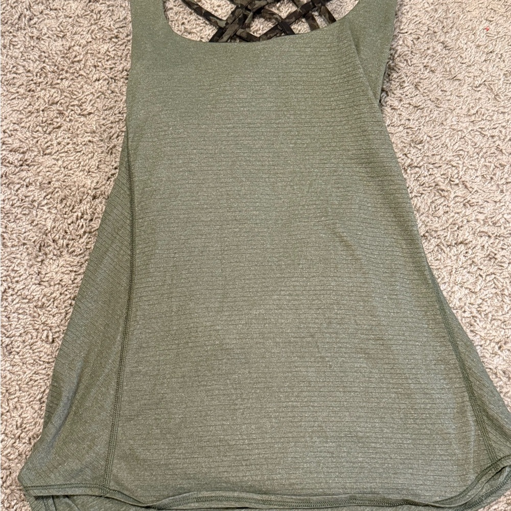 lululemon athletica Olive Green Tank Top With Built in Bra